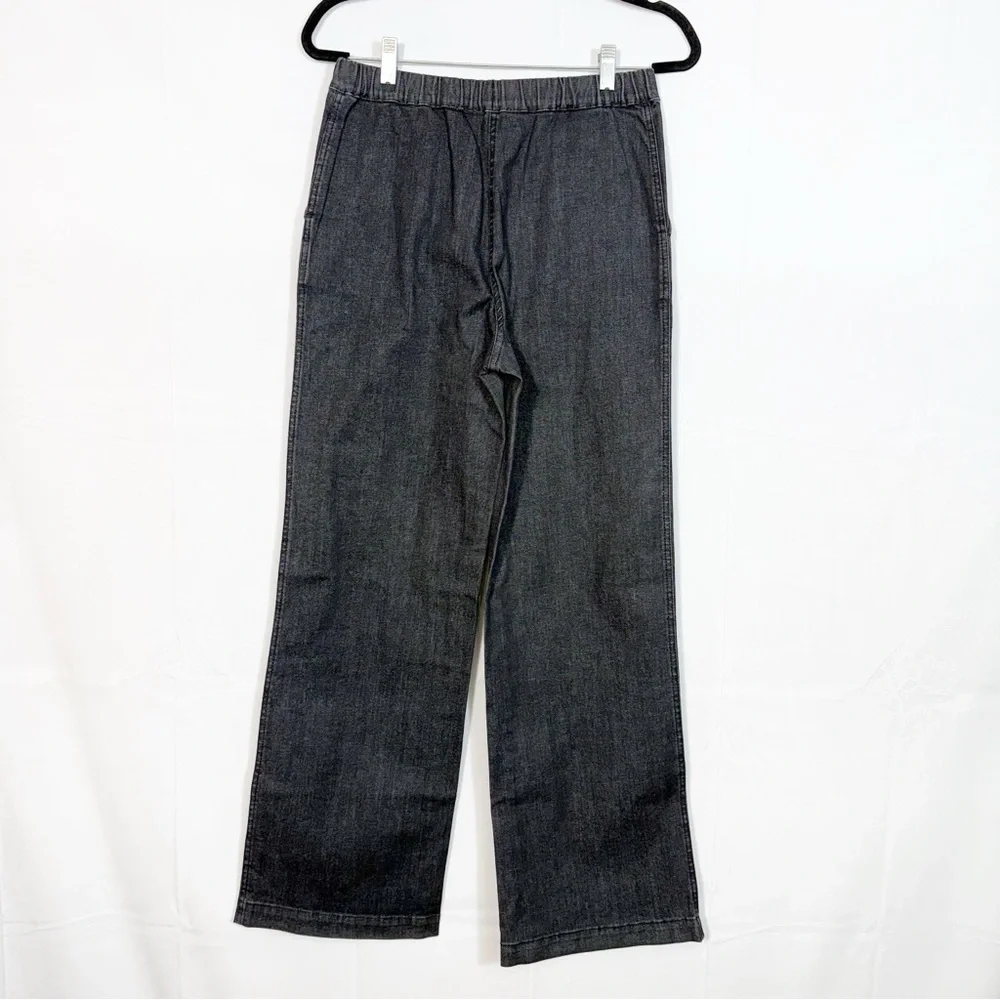 Neu Nomads Cara Palazzo Pants Cotton High Rise Wide Leg Pull On Trouser Black